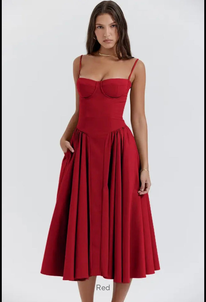 Vintage midi dress in country style - Mali