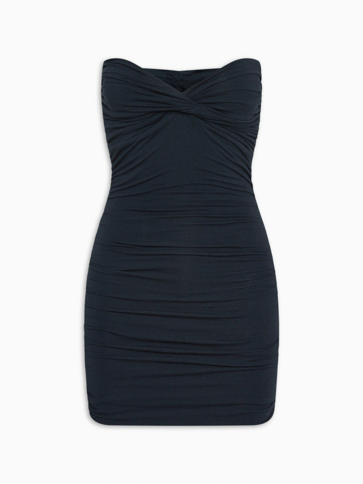 Strapless Mini Dress with Ruching, Fitted - Bailey