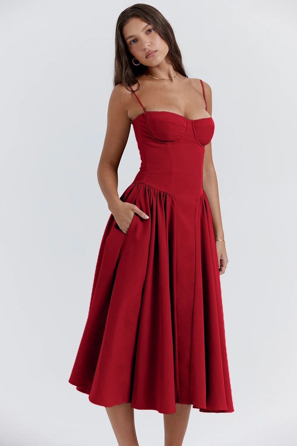 Vintage midi dress in country style - Mali