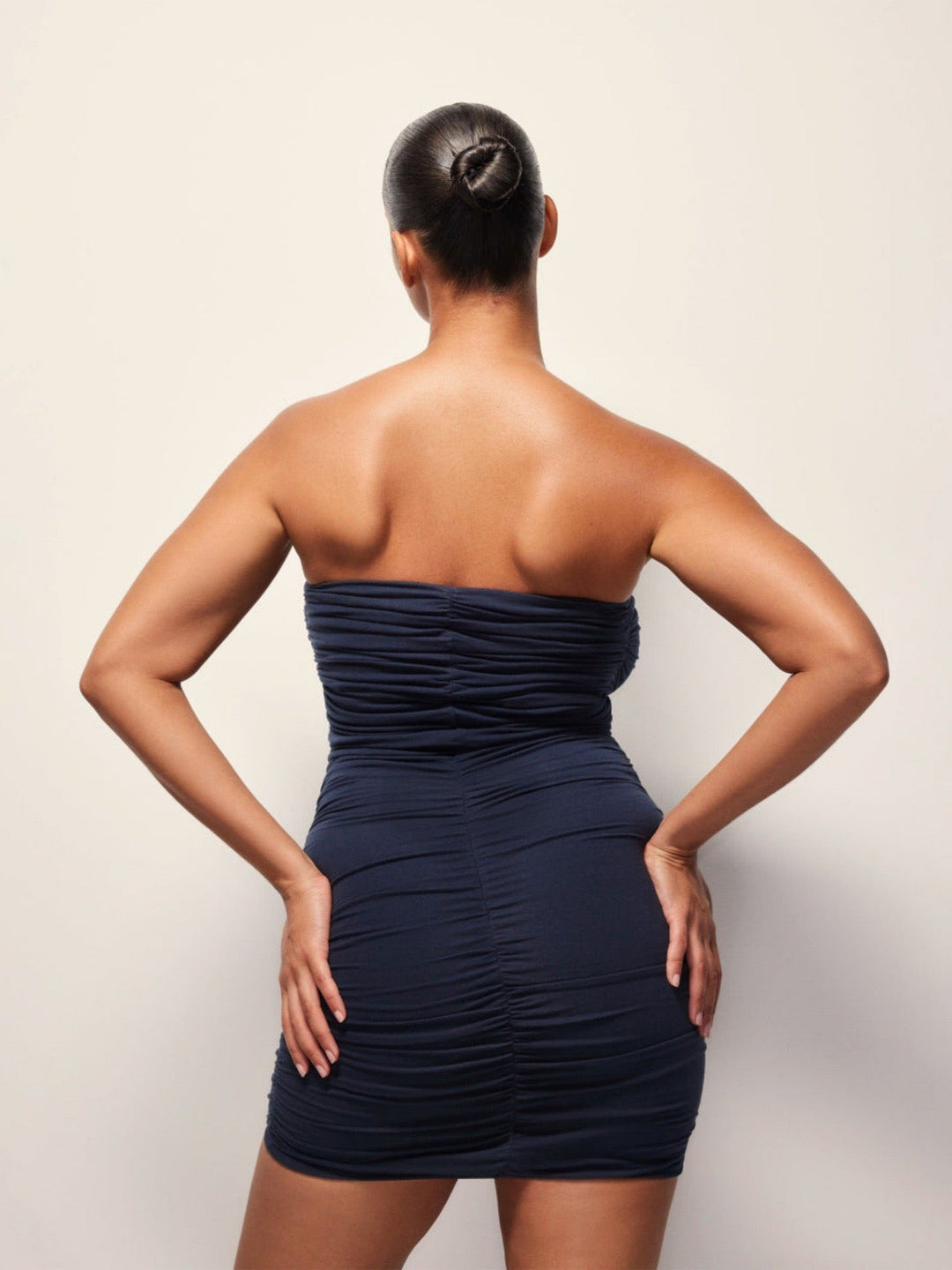 Strapless Mini Dress with Ruching, Fitted - Bailey