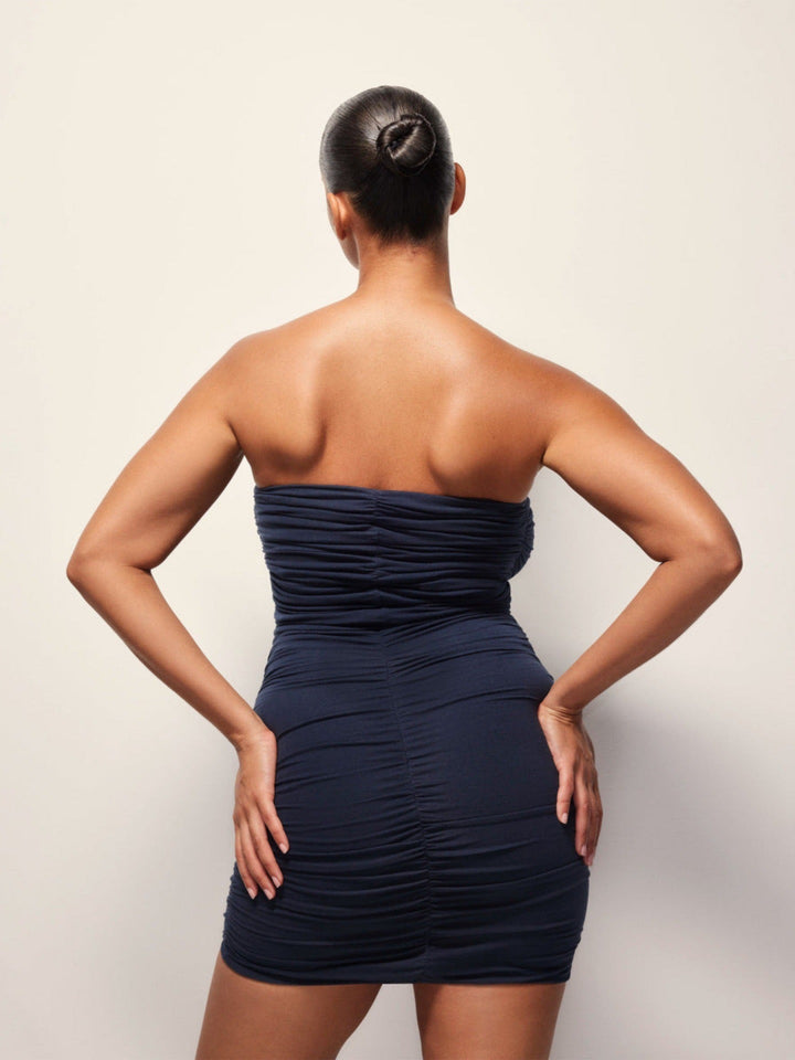 Strapless Mini Dress with Ruching, Fitted - Bailey