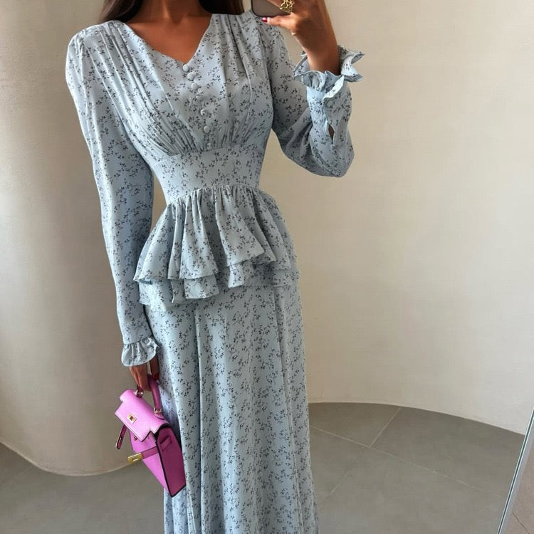 Floral satin maxi dress – EMILY