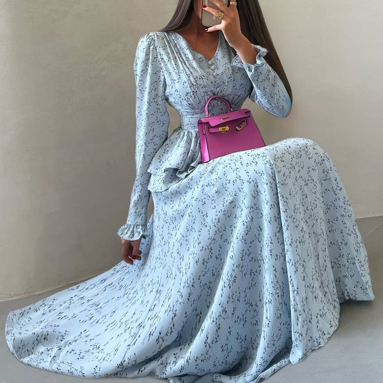 Floral satin maxi dress – EMILY