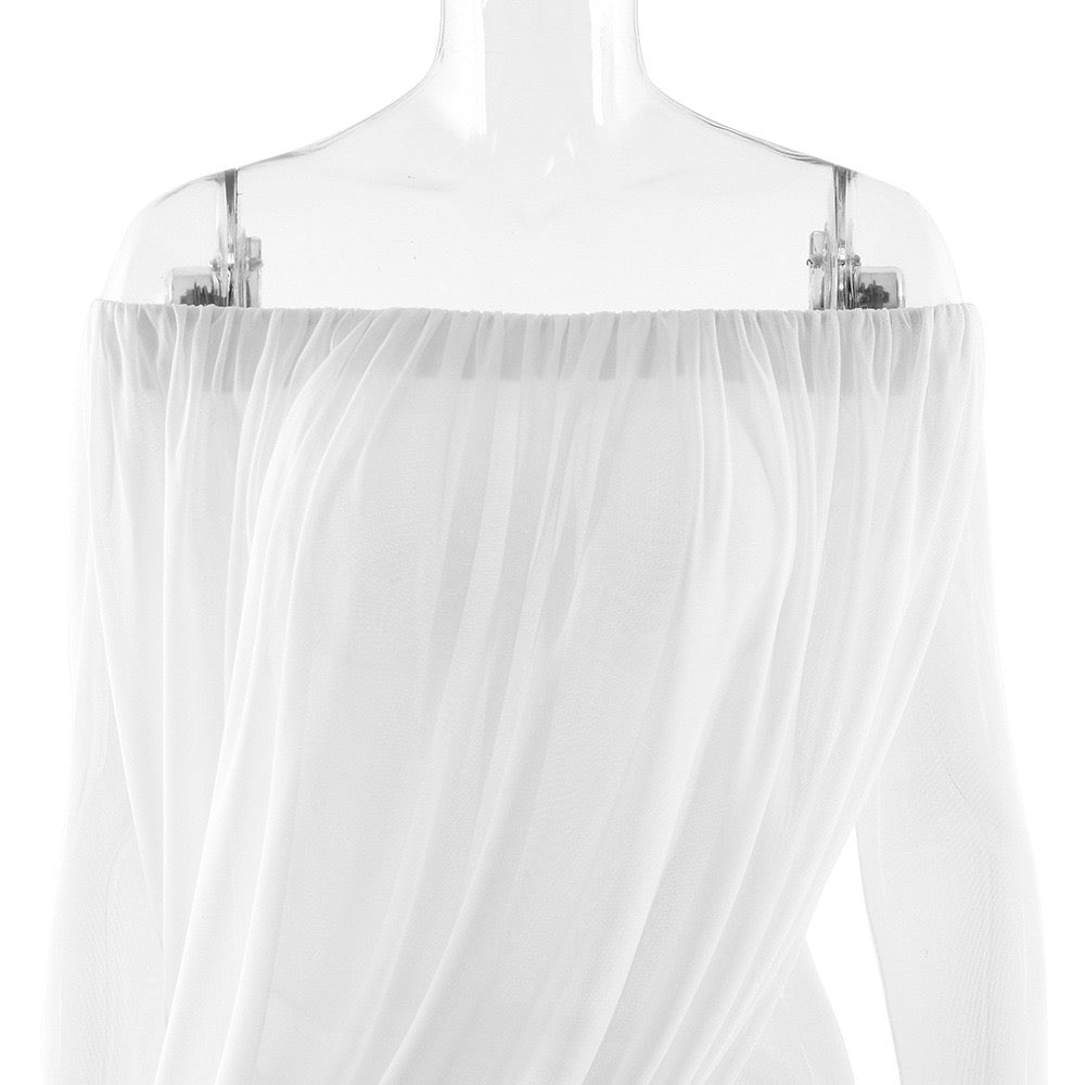 Chiffon maxi dress with pleats design - JULIS