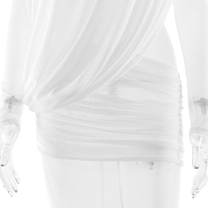 Chiffon maxi dress with pleats design - JULIS