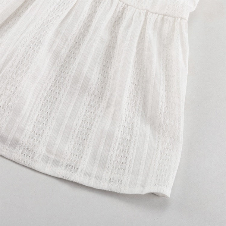 Two-piece chiffon suit with tie top and long pants – Neta Li