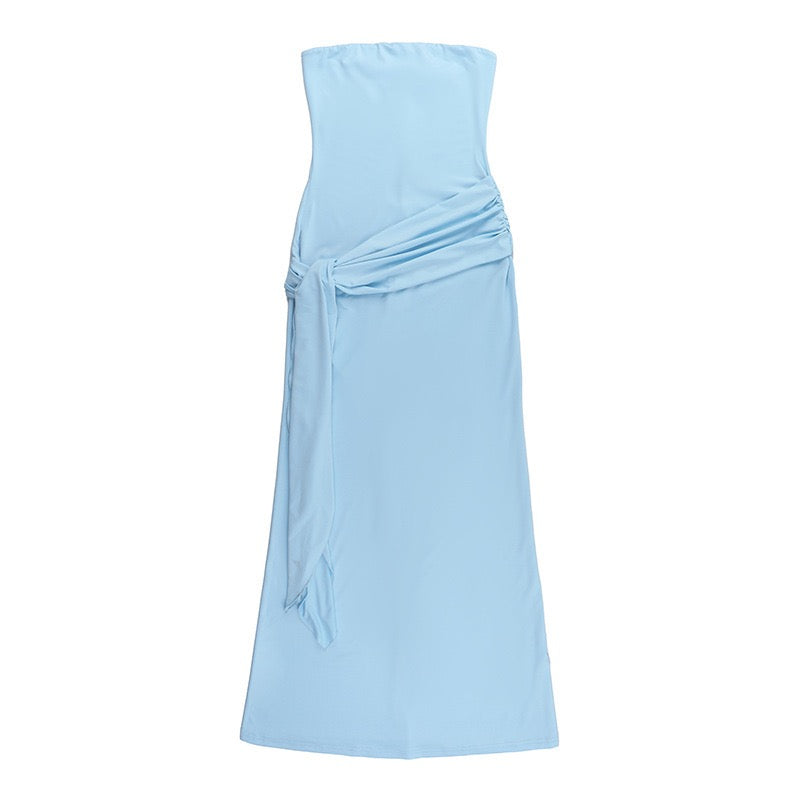 Nori strapless maxi dress with tie detail