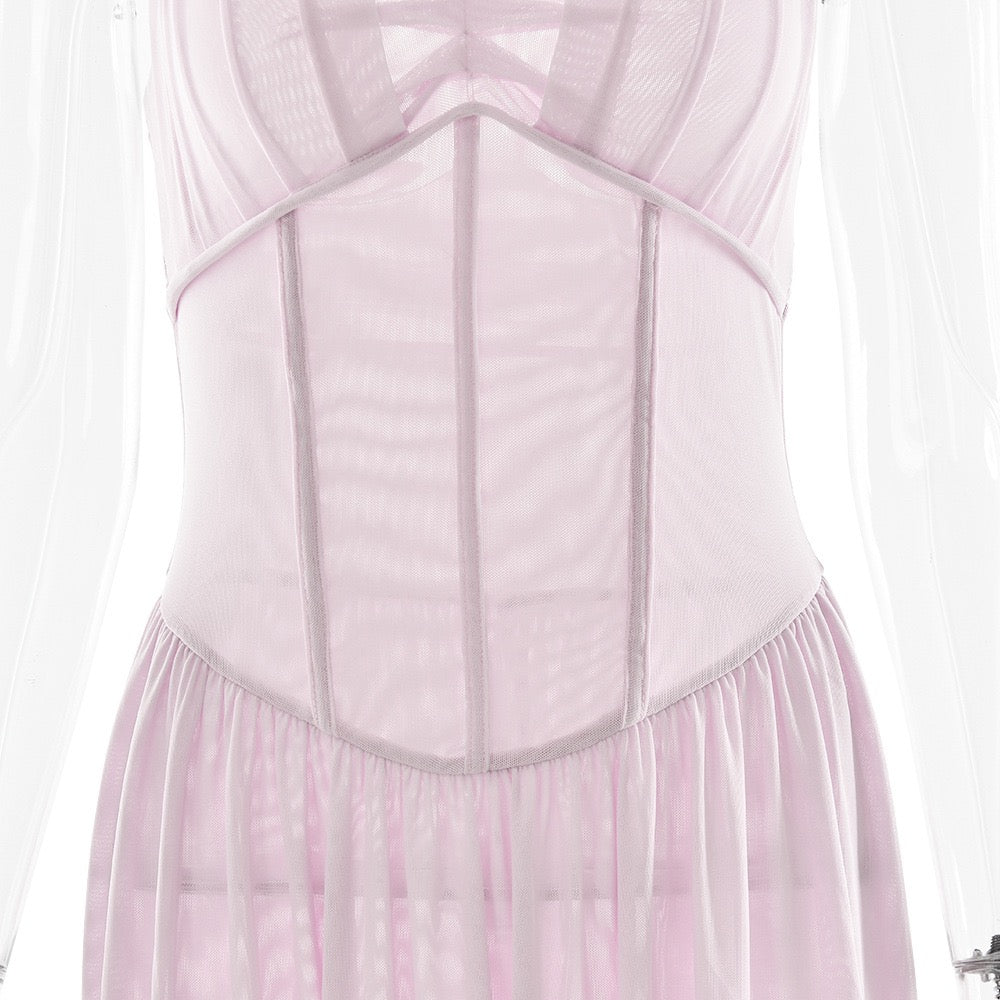 Chiffon maxi dress with back tie - FENNI