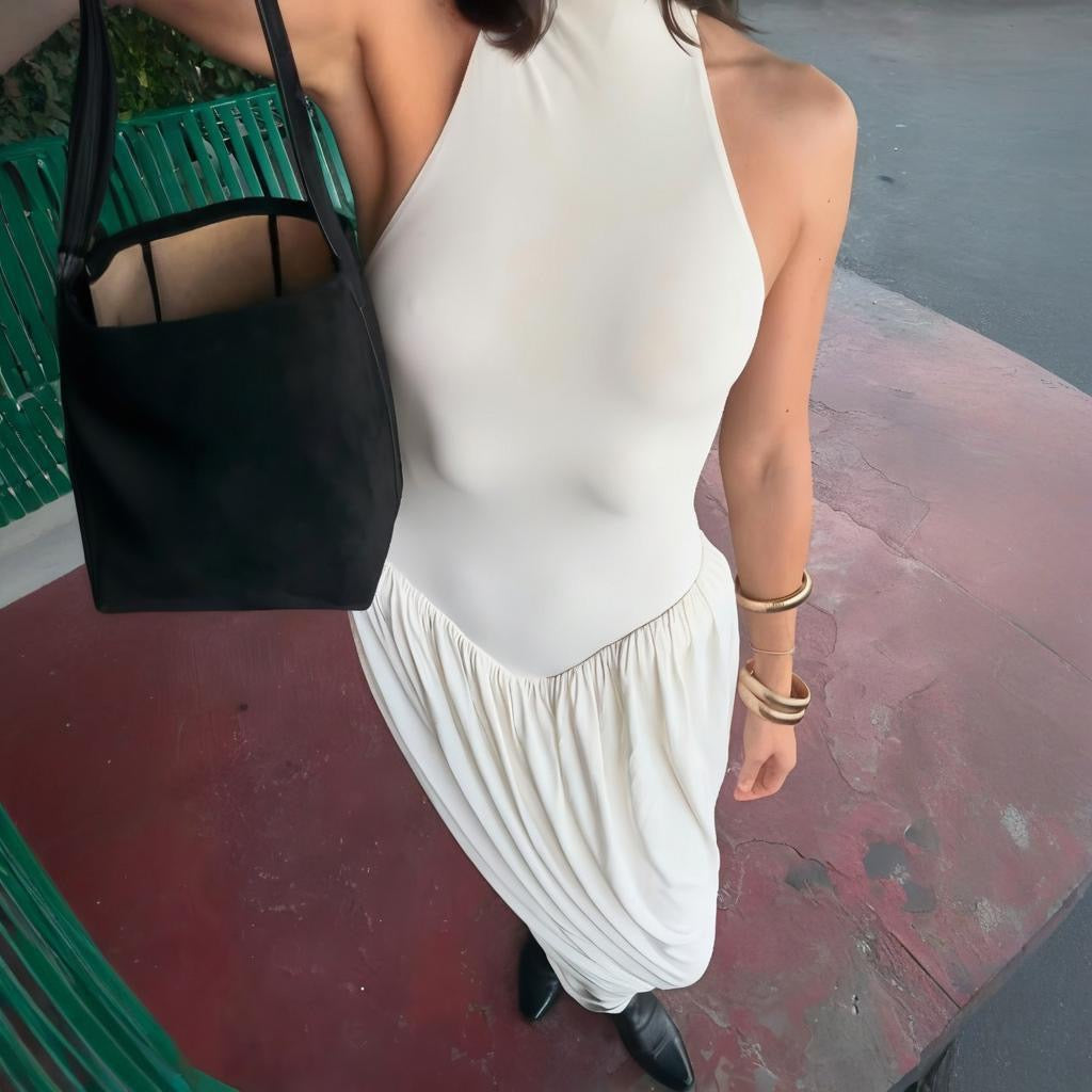 Maxi dress with pleats design - JALY