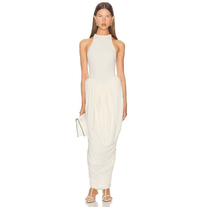 Maxi dress with pleats design - JALY