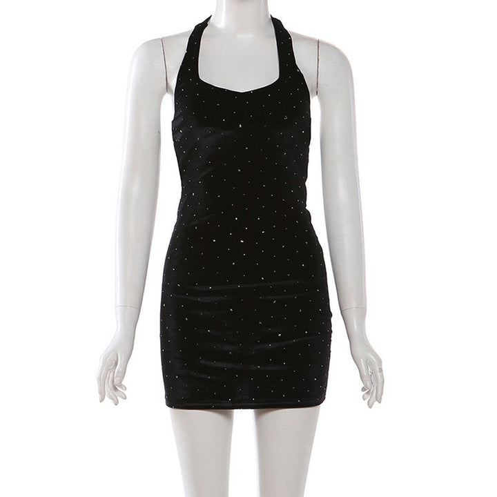 Velvet mini dress decorated with sequins - Nelly