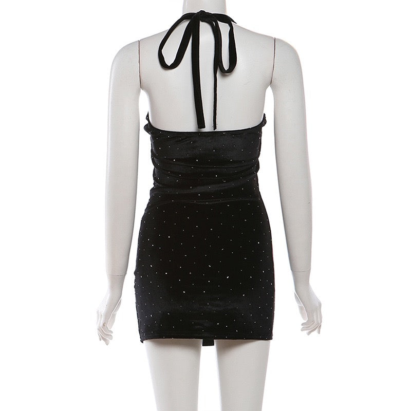 Velvet mini dress decorated with sequins - Nelly