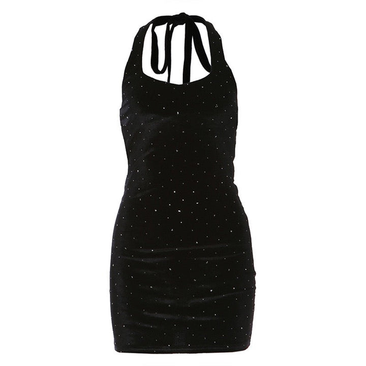 Velvet mini dress decorated with sequins - Nelly