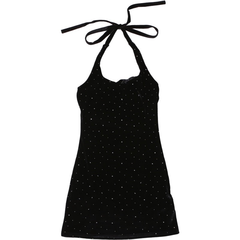 Velvet mini dress decorated with sequins - Nelly