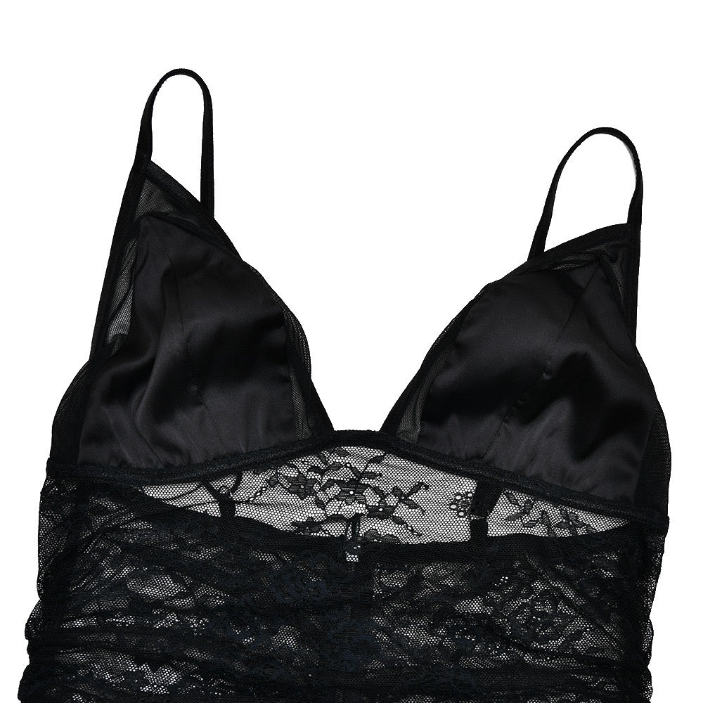 Midi lace dress with satin design - Doria