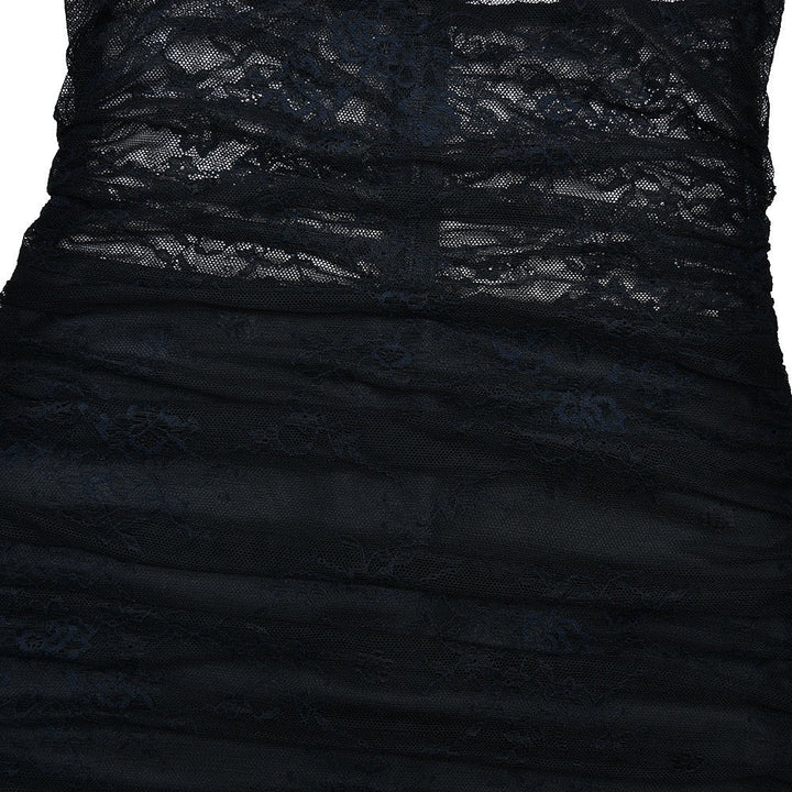 Midi lace dress with satin design - Doria
