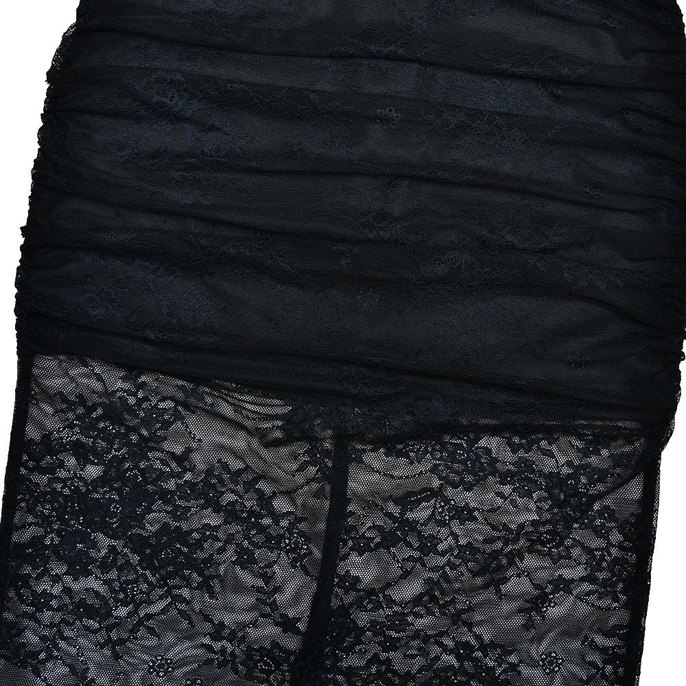 Midi lace dress with satin design - Doria