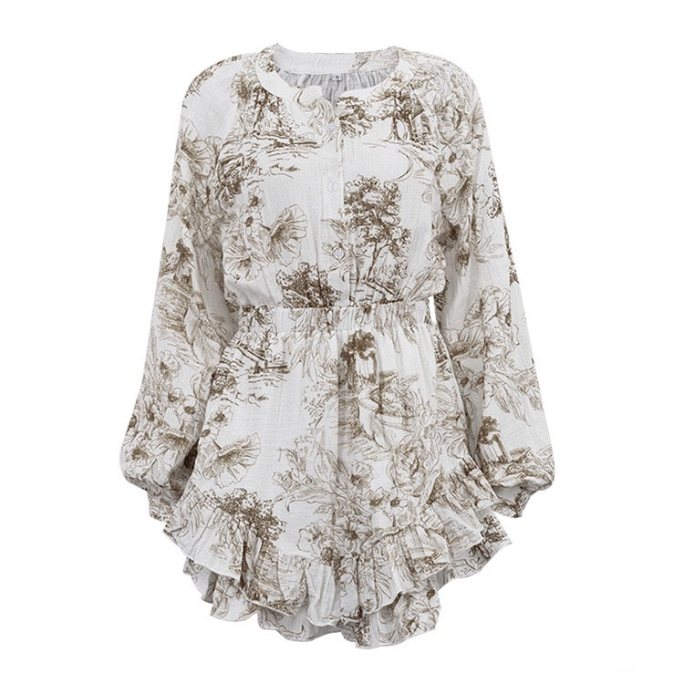 Mini dress with illustrated embellishments – Catalia