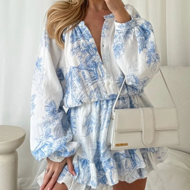 Mini dress with illustrated embellishments – Catalia