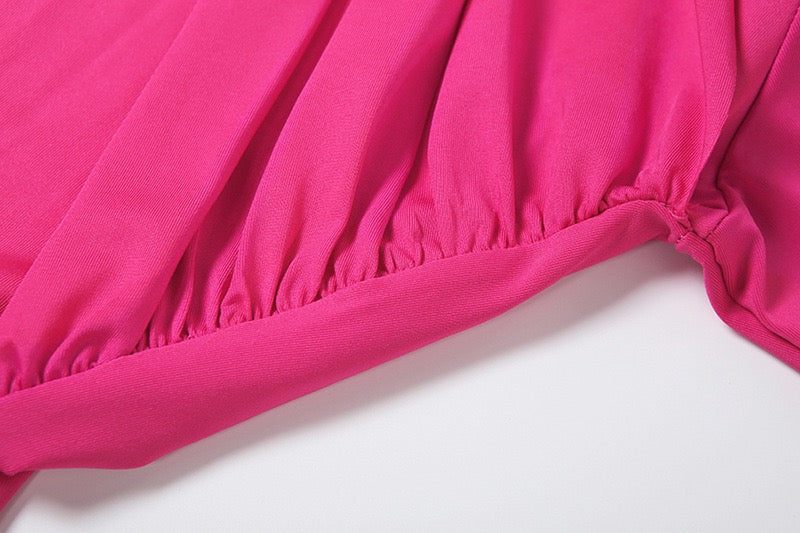 Maxi Dress with Ruching and Tie Decoration - LILIAN