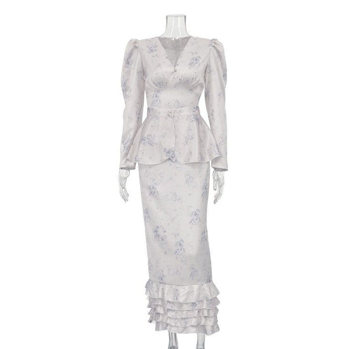 Floral satin maxi dress – Milia