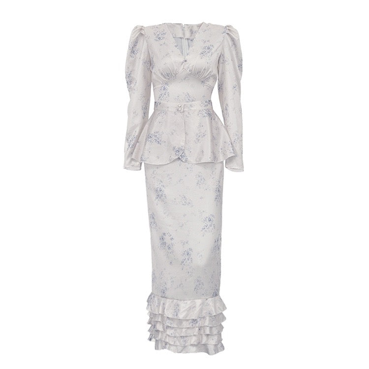 Floral satin maxi dress – Milia
