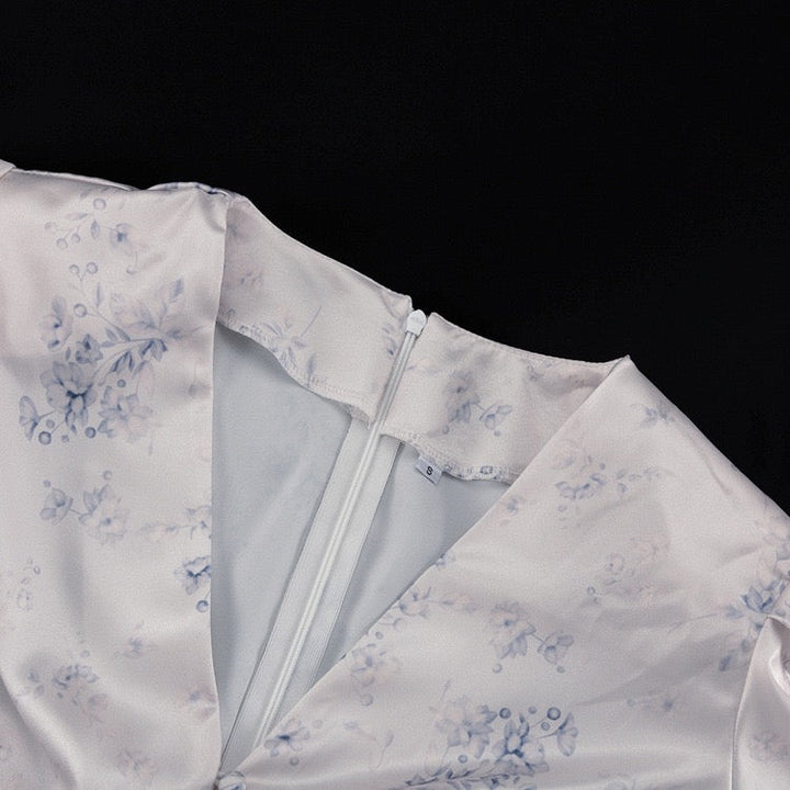 Floral satin maxi dress – Milia