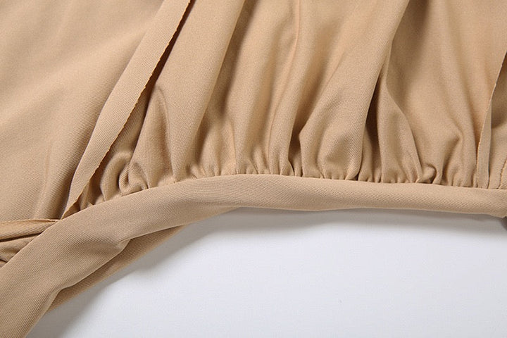 Maxi Dress with Ruching and Tie Decoration - LILIAN