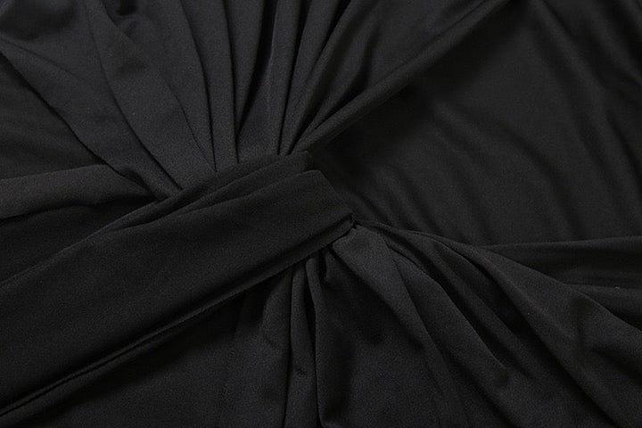 Maxi Dress with Ruching and Tie Decoration - LILIAN