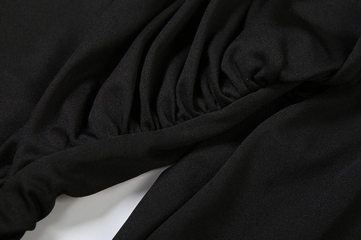 Maxi Dress with Ruching and Tie Decoration - LILIAN