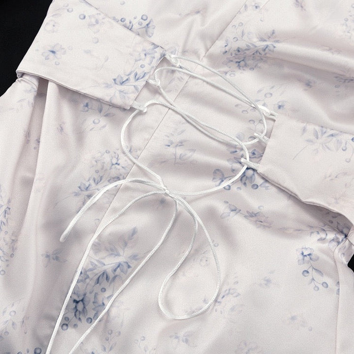 Floral satin maxi dress – Milia