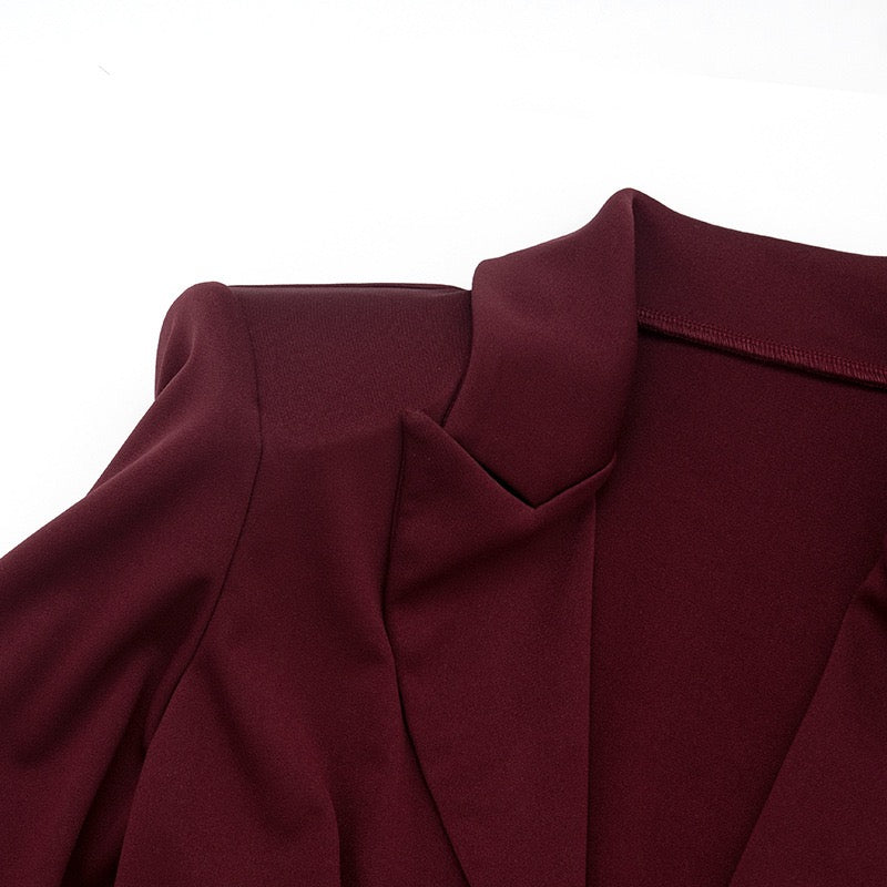 Tailored mini dress with pleats and buttons, V-neck design - Donatella