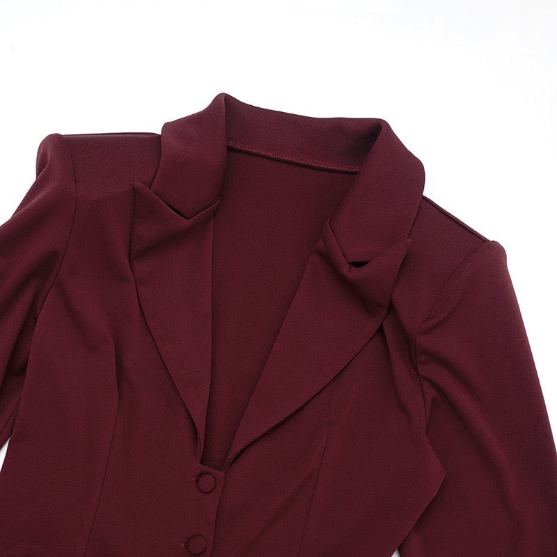 Tailored mini dress with pleats and buttons, V-neck design - Donatella