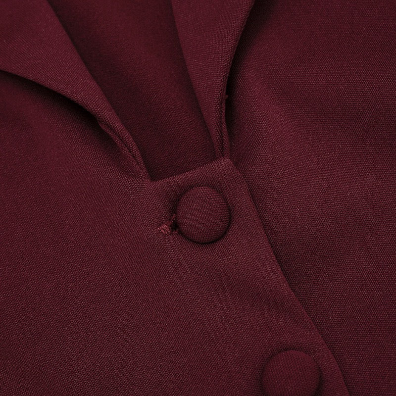 Tailored mini dress with pleats and buttons, V-neck design - Donatella
