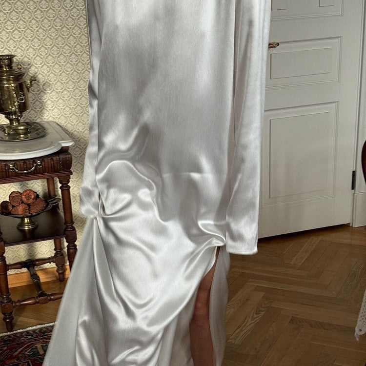 Satin maxi dress – Dana