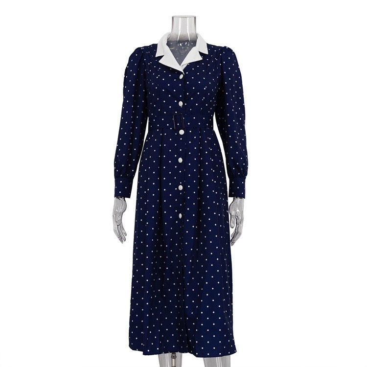 Polka-dot tailored midi dress – Virginia