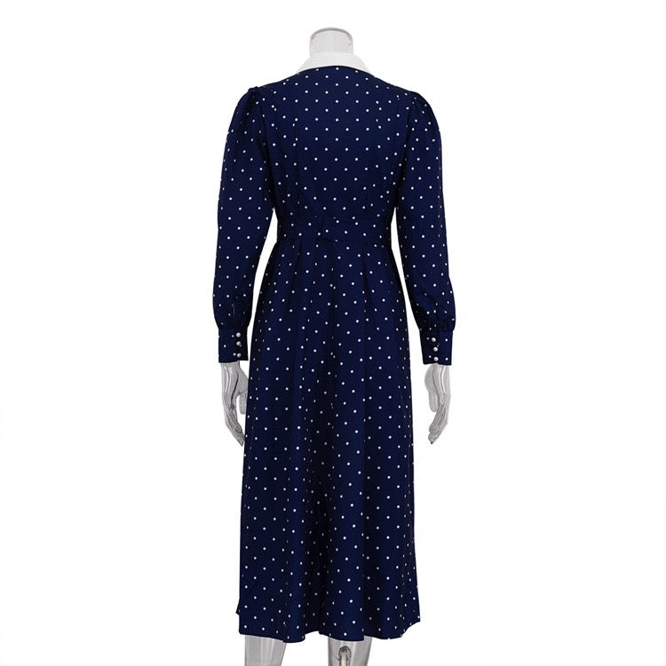 Polka-dot tailored midi dress – Virginia
