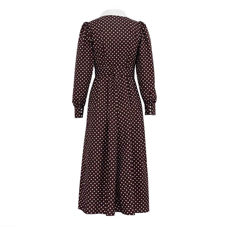 Polka-dot tailored midi dress – Virginia