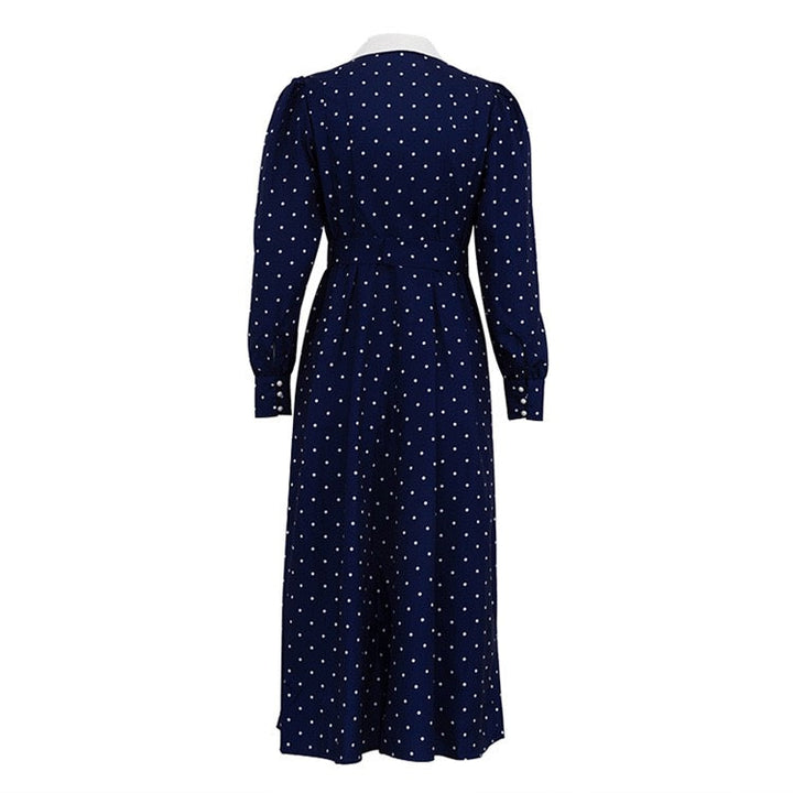 Polka-dot tailored midi dress – Virginia