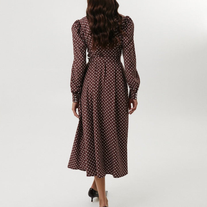 Polka-dot tailored midi dress – Virginia