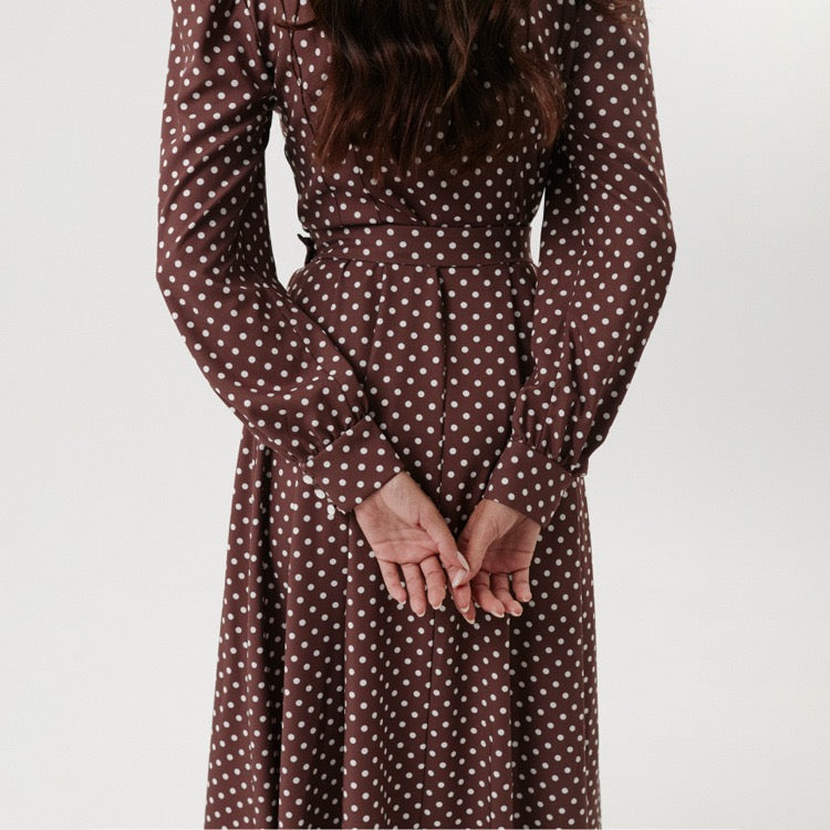Polka-dot tailored midi dress – Virginia