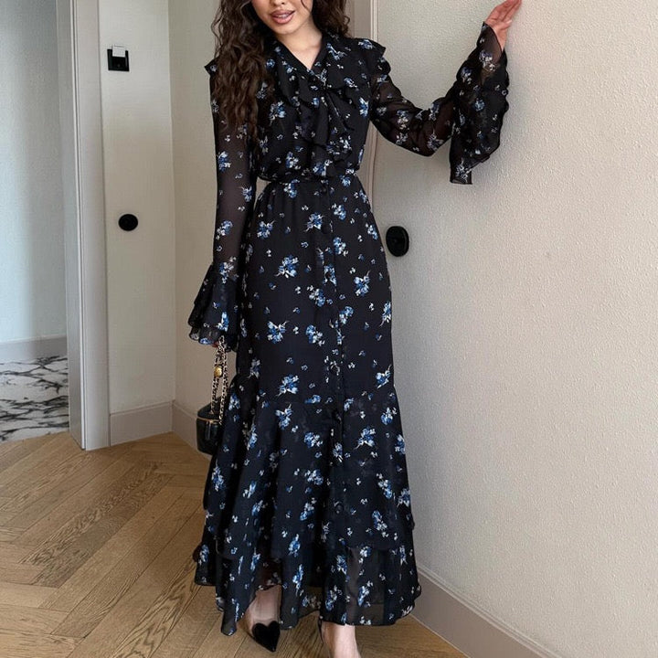 Floral chiffon maxi dress – Melania