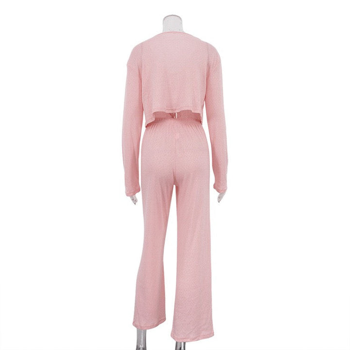 Two-piece suit with tie top and long pants – Neta