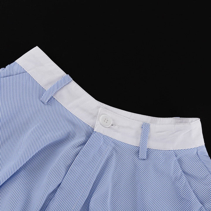 Two-piece striped set with tie top and maxi skirt – Laia