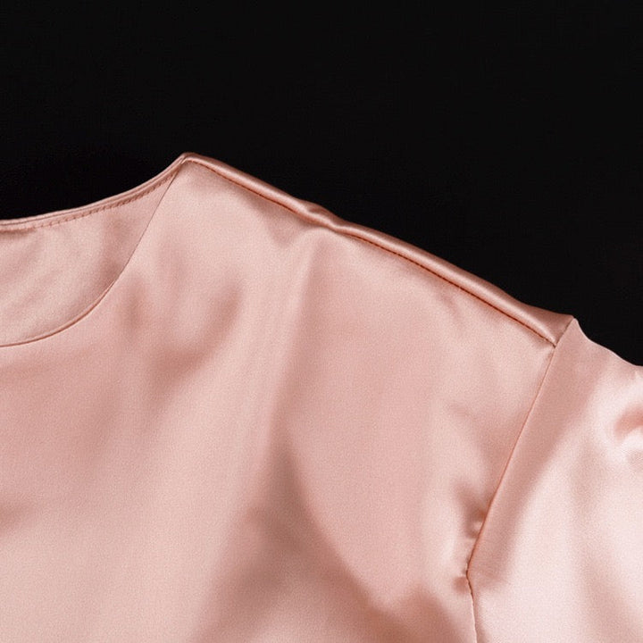 Satin maxi dress with ruched design – Dania