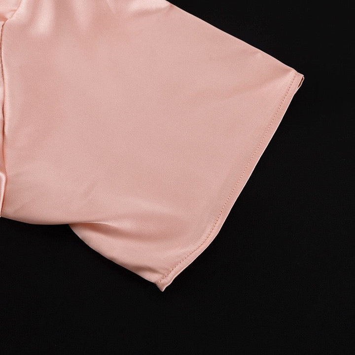 Satin maxi dress with ruched design – Dania