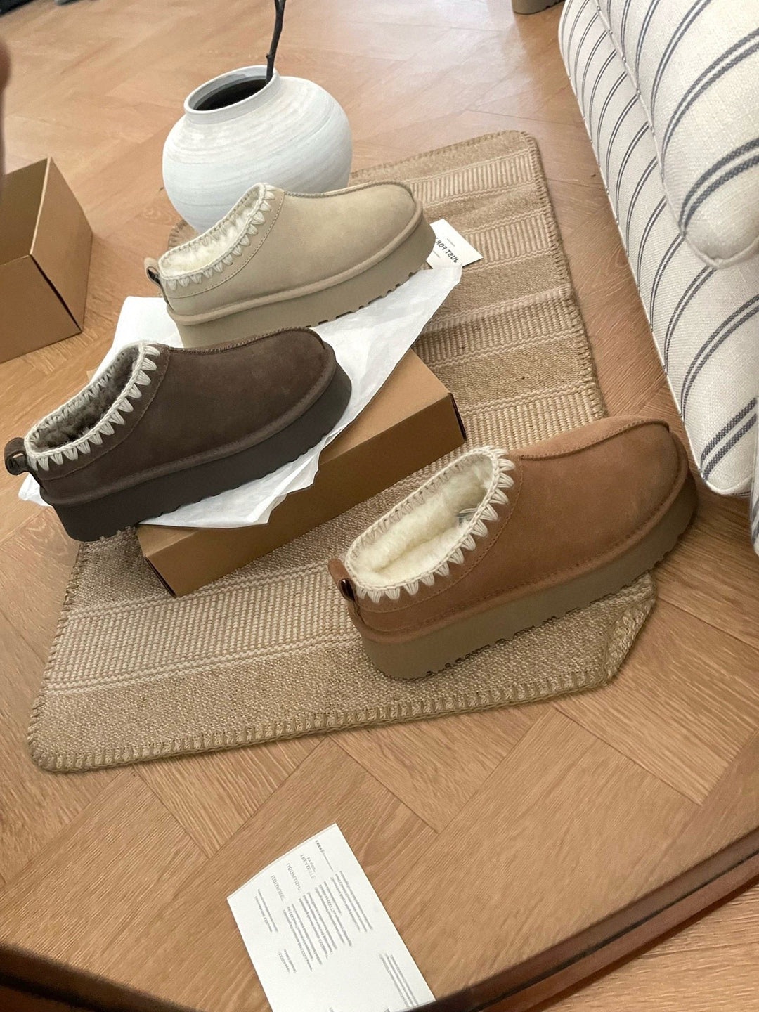 High-Quality Furry Slippers with Rustic Design