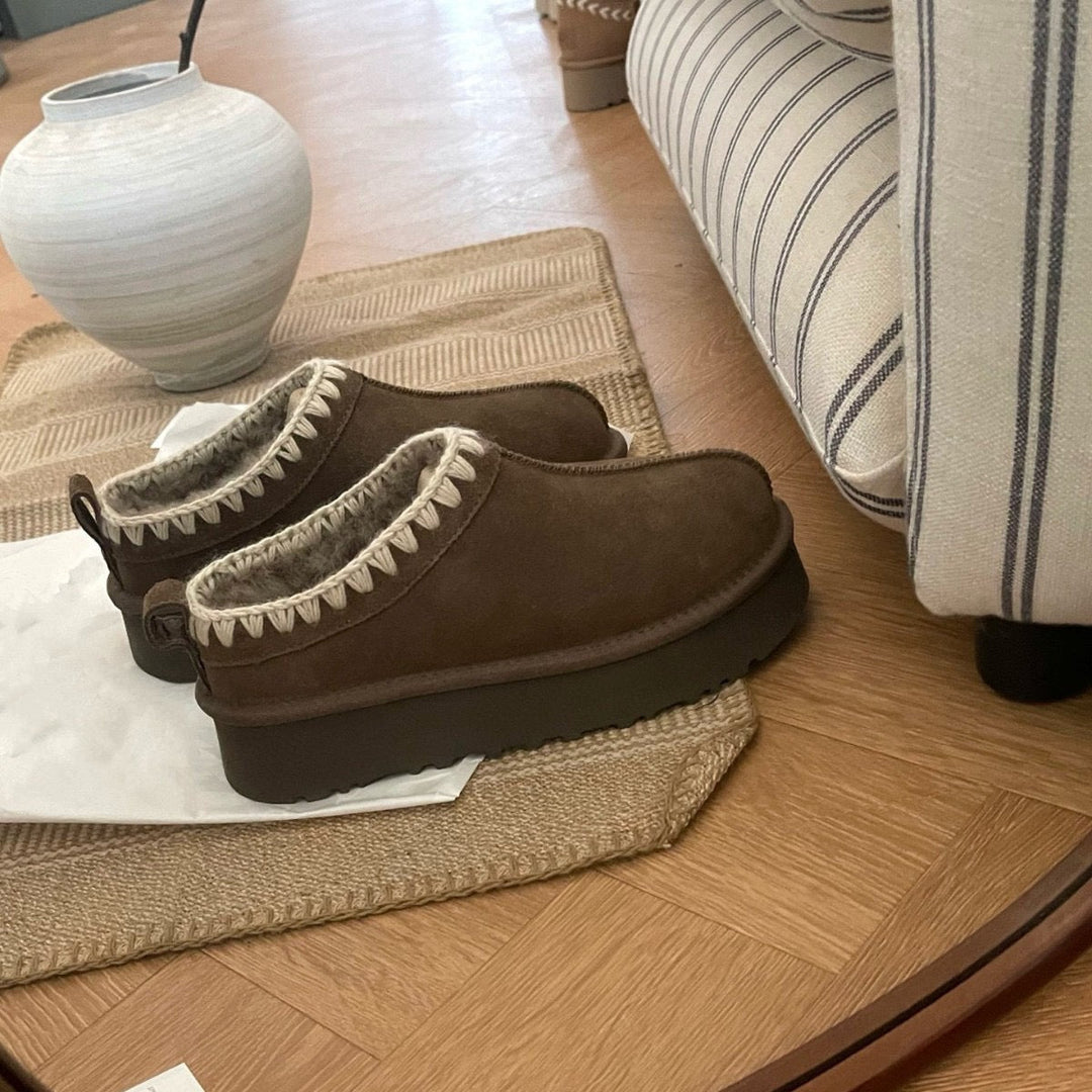 High-Quality Furry Slippers with Rustic Design