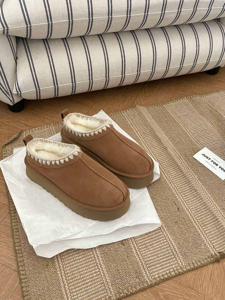 High-Quality Furry Slippers with Rustic Design