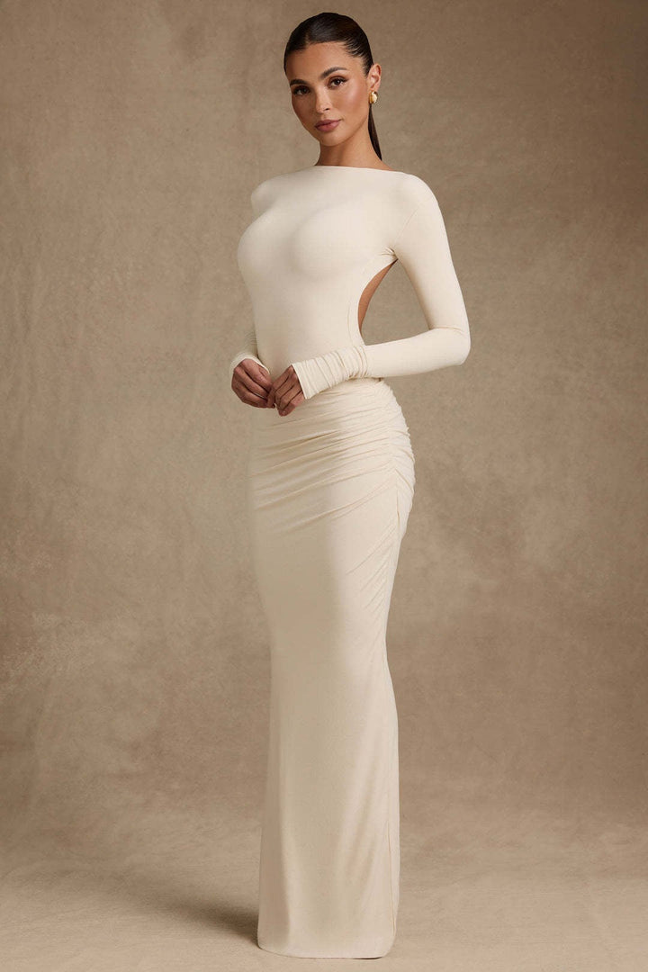 Fitted maxi dress with open back - Erin